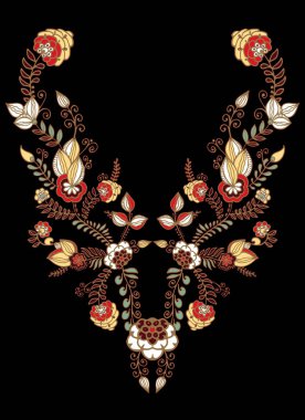 hisse senedi vektör çiçek ve yaprak süsleme. oryantal veya Rus patt