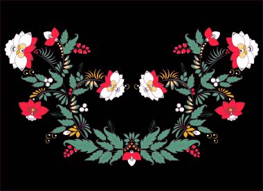 hisse senedi vektör çiçek ve yaprak süsleme. oryantal veya Rus patt