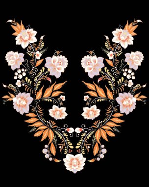 hisse senedi vektör çiçek ve yaprak süsleme. oryantal veya Rus patt