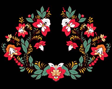 hisse senedi vektör çiçek ve yaprak süsleme. oryantal veya Rus patt