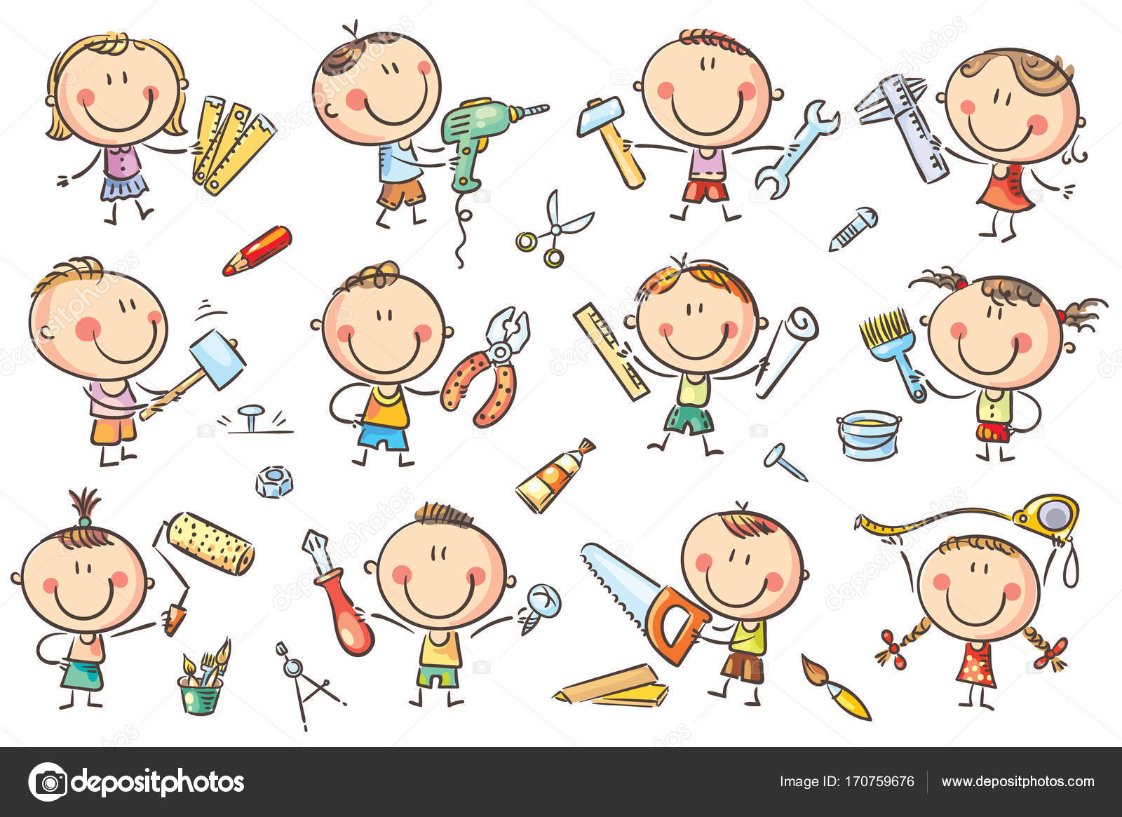 How to Draw TOOLS for Kids! Easy Handyman Tools Drawings