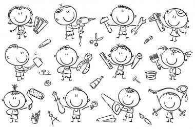 çocuklarla araçları