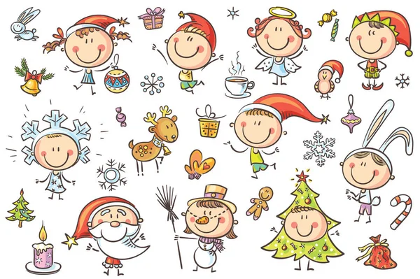 Set de niños de Navidad — Archivo Imágenes Vectoriales