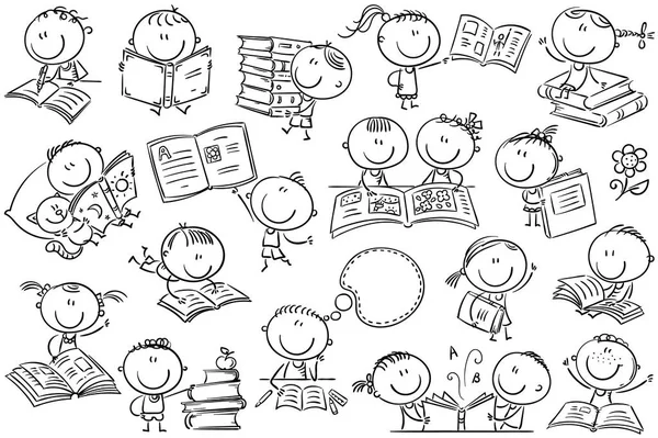 Kinderen en boeken — Stockvector