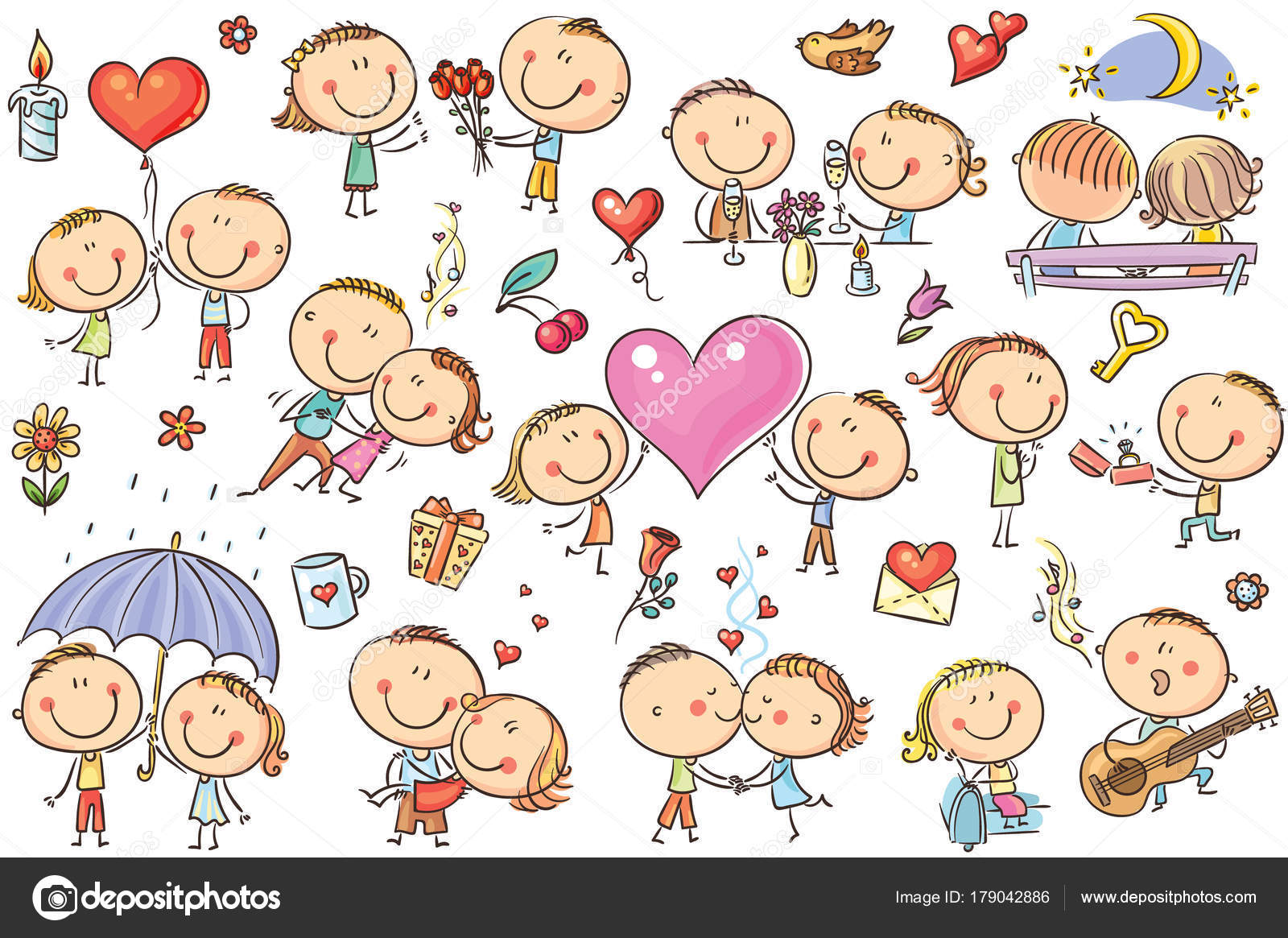 Happy cartoon couples in love, Valentine's Day set Stock Vector Image by ©Katerina_Dav #179042886 Happy cartoon couples in love, Valentine's Day set Stock Vector Image by ©Katerina_Dav #179042886