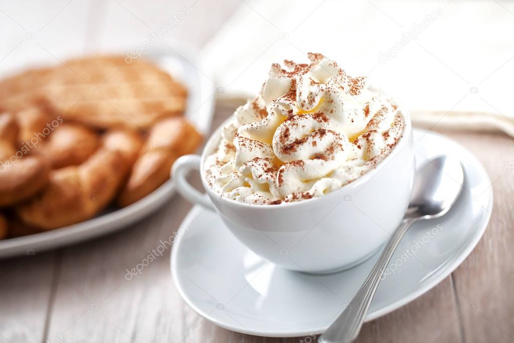 Hot chocolate with whipped cream