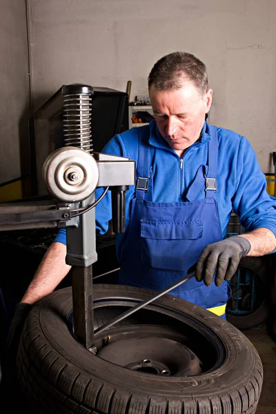 Mechanische Reparaties Een Band Garage — Stockfoto