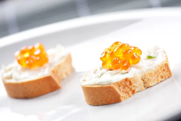 Canapés de caviar — Fotografia de Stock