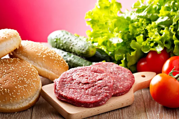 Ingredients for hamburgers — Stock Photo, Image