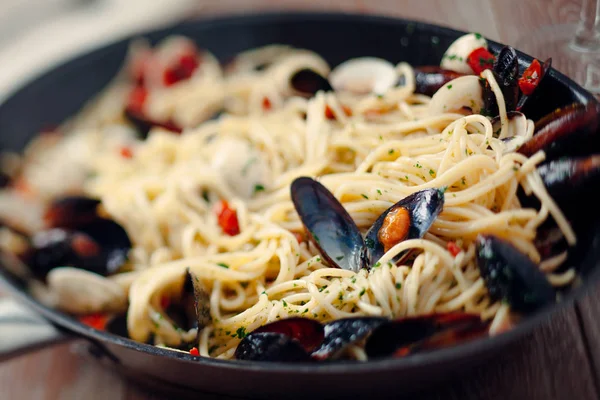 Skaldjur spaghetti — Stockfoto