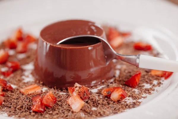 Chocolade pudding — Stockfoto