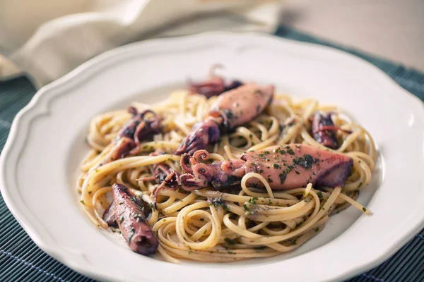 Zeevoedsel linguini — Stockfoto