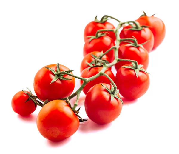 흰 바탕에 파낸 체리 토마토 — 스톡 사진