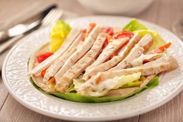 Panino Pollo Piatto — Foto Stock