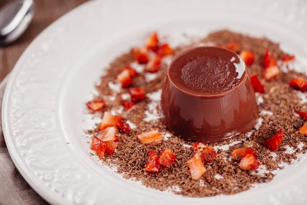 Chokladpudding Platta — Stockfoto