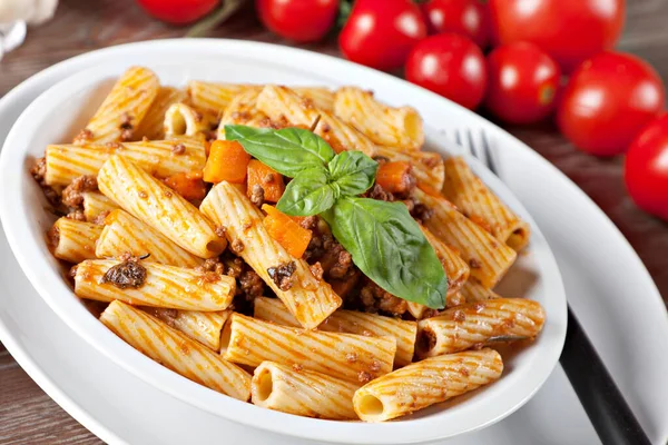 Maccheroni Alla Bolognese Piatto Tipico Italiano — Foto Stock