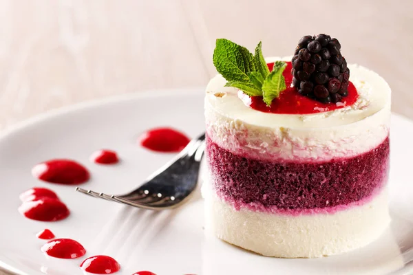 Delicious Panna Cotta Fresh Berries — Stock Photo, Image