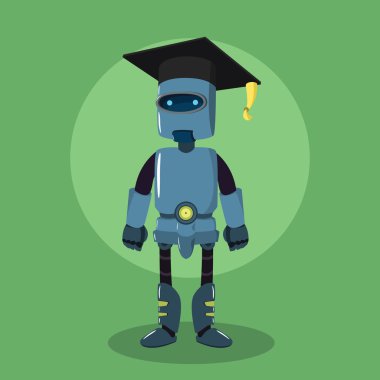 barchelor degreed robot illüstrasyon vektör tasarımı