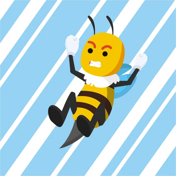 Méh szúrós vektoros illusztráció design — Stock Vector