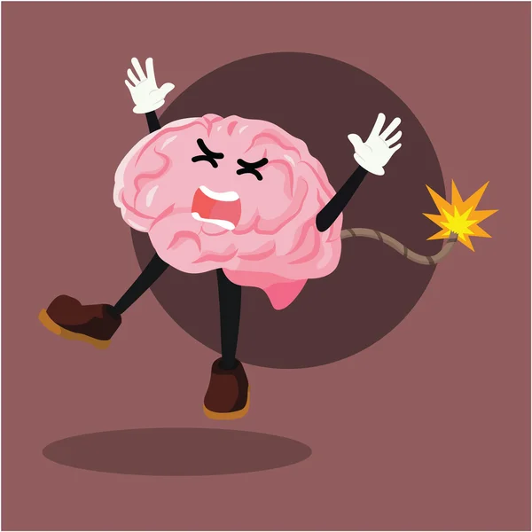 Cerveau stressé va exploser — Image vectorielle