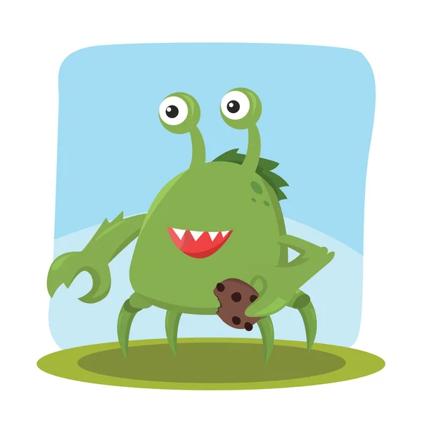 Krab monster koekjes vector illustratie ontwerp bedrijf — Stockvector