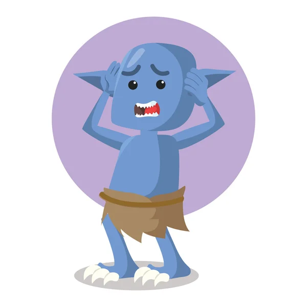 Blauwe monster paniek vector illustratie ontwerp — Stockvector