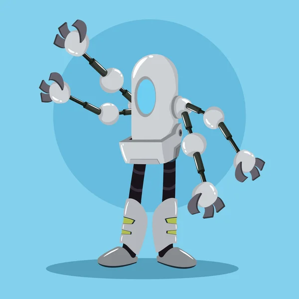 Mechanische robot illustratie vector illustratie ontwerp — Stockvector