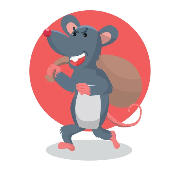 Mouse stealing and running — Stock Vector