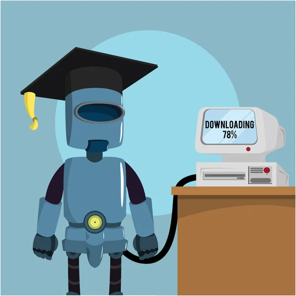 Barchelor Pobieranie materia¯u wykształcenie robota — Wektor stockowy