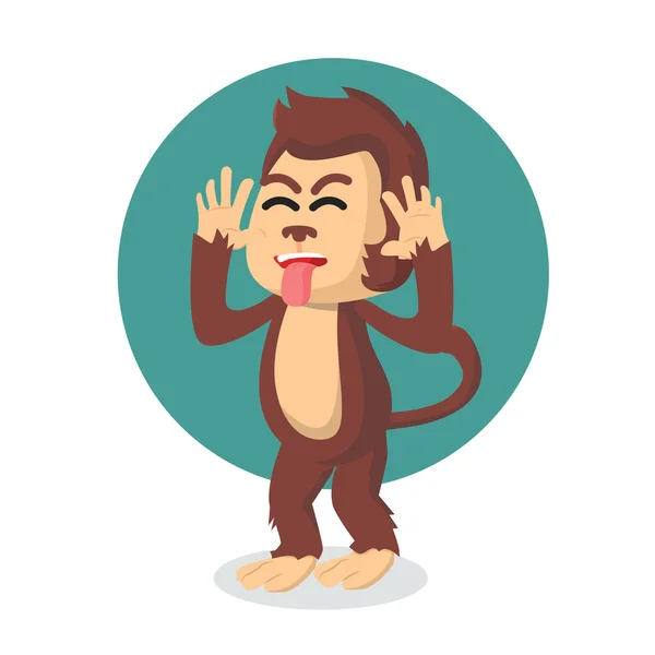 Monkey mocking vector illustration design — Stock Vector