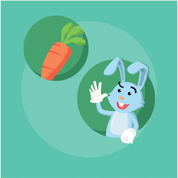Bunny ve havuç vektör çizim tasarım — Stok Vektör