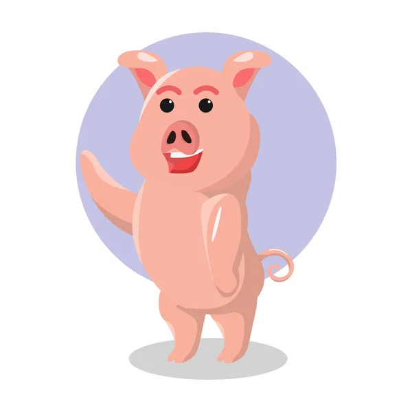 Cerdo carácter vector ilustración diseño — Vector de stock