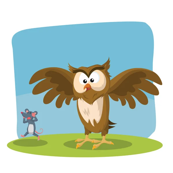 Owl spotted mouse vector illustration design — Stock Vector