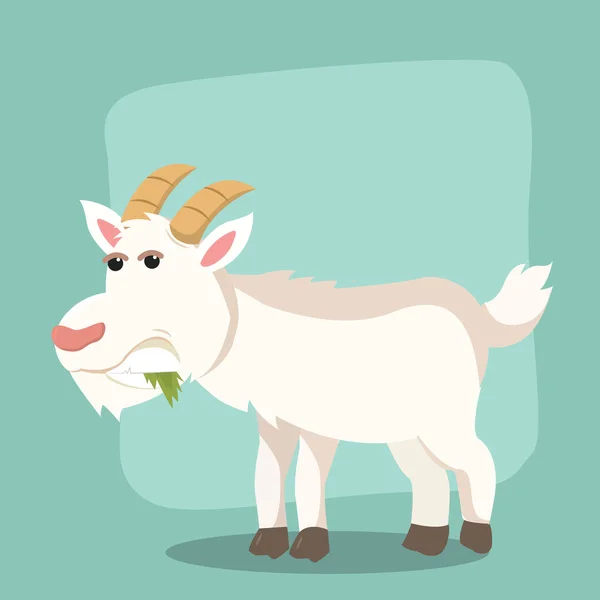 Goat eating leaf vector illustration design — Stock Vector