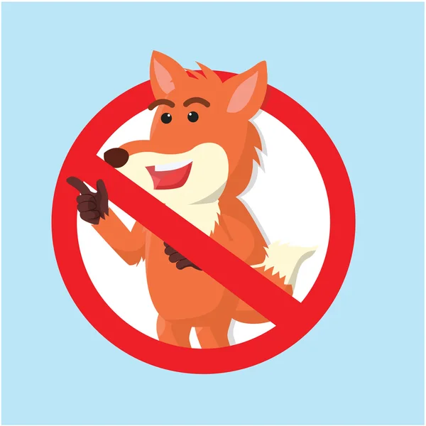 Fox verboden vector illustratie ontwerp — Stockvector