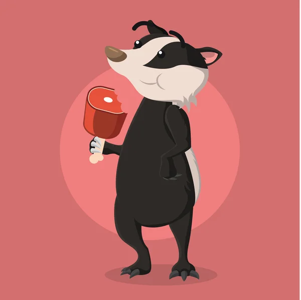 Honing Badger eten vector illustratie ontwerp — Stockvector