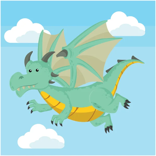 Dragón vuelo vector ilustración diseño — Archivo Imágenes Vectoriales