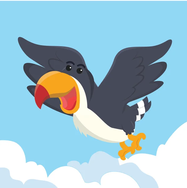 Desenho de ilustração de vetor voador tucano — Vetor de Stock