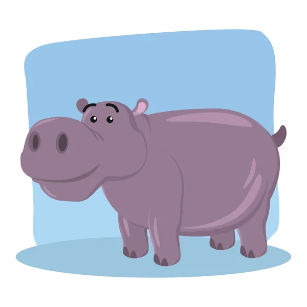 Hippo karaktär vektor illustration design — Stock vektor