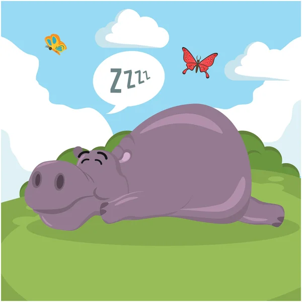 Hipopótamo dormir vector ilustración diseño — Archivo Imágenes Vectoriales