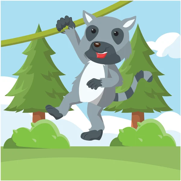 Lemur swingende vector illustratie ontwerp — Stockvector