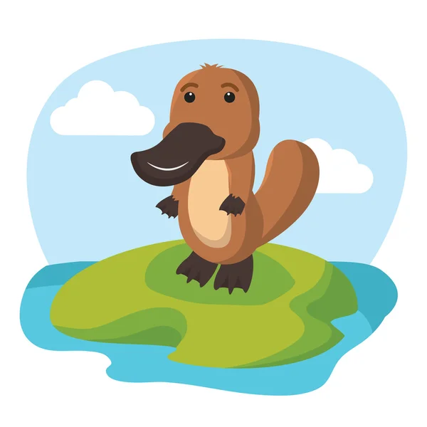 Platypus character vector illustration design — Stock Vector