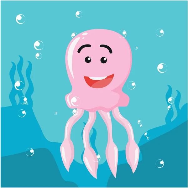 Diseño de ilustración de vector de carácter medusa — Archivo Imágenes Vectoriales