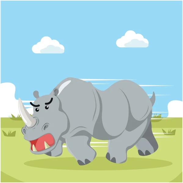 Rhino charging vector illustration design — Διανυσματικό Αρχείο