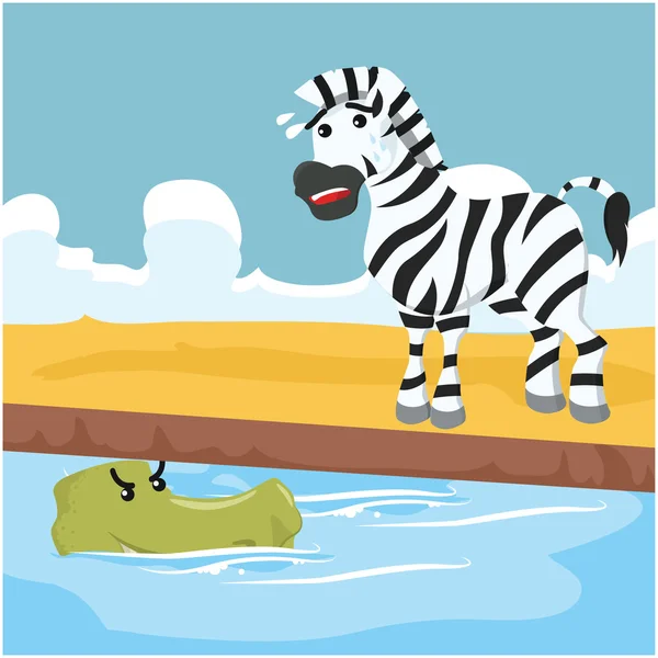 Design de ilustração vetorial esgotada zebra — Vetor de Stock
