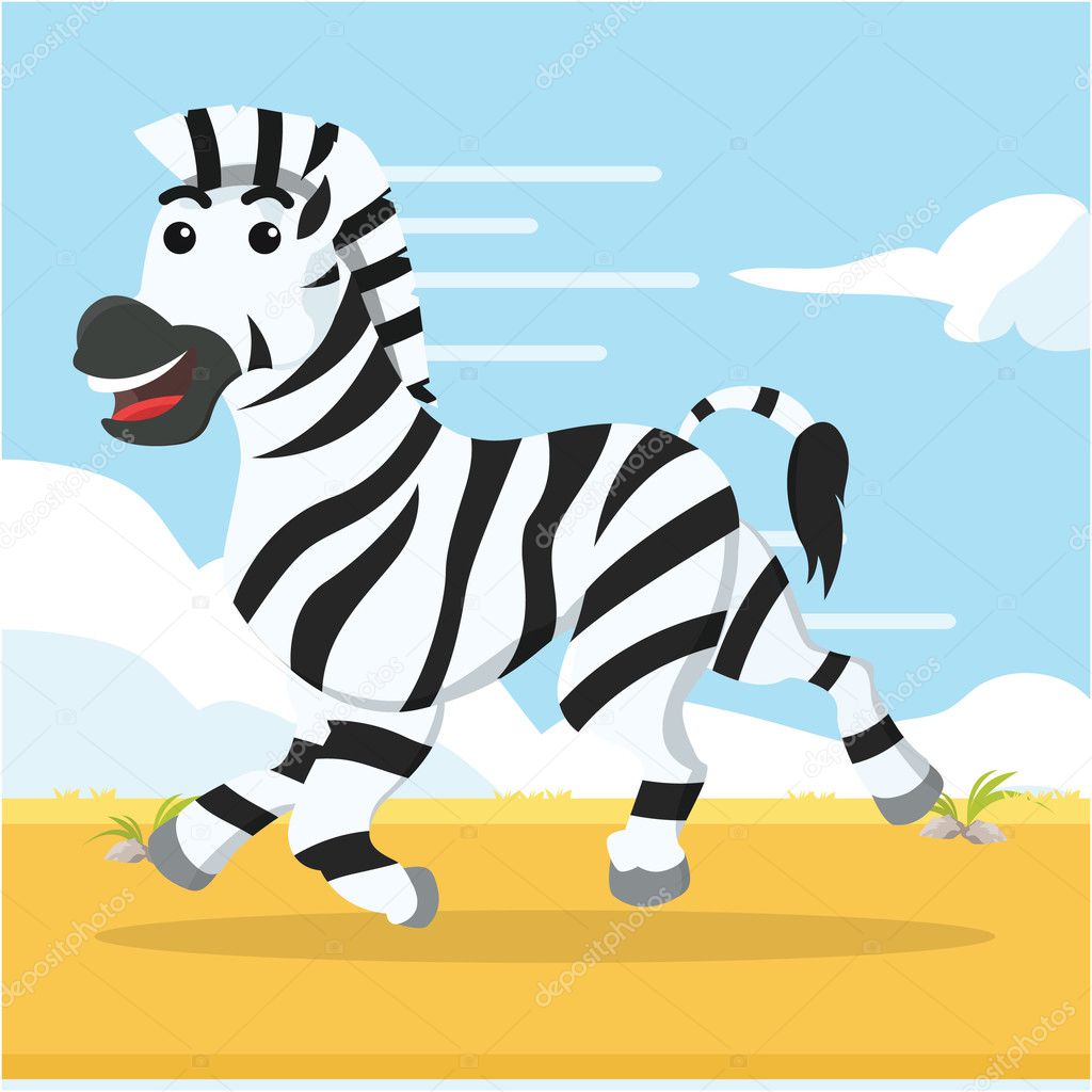 zebra running vector illustration design