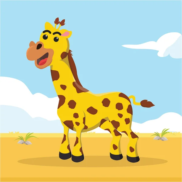 Desenho de ilustração de vetor de personagem de girafa — Vetor de Stock