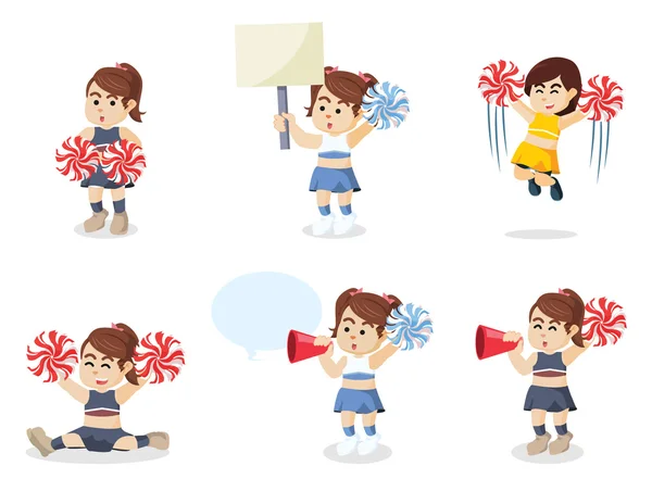 Cheerleader set illustration design — Stock Vector