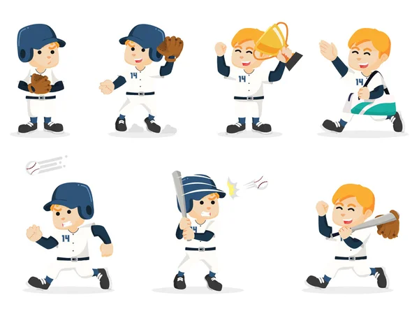 Baseball player conjunto ilustração design —  Vetores de Stock