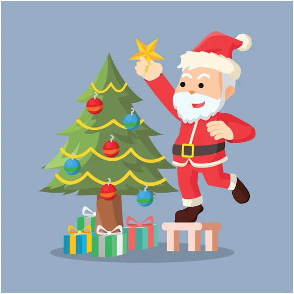 Σάντα διακόσμηση χριστουγεννιάτικο δέντρο — Διανυσματικό Αρχείο